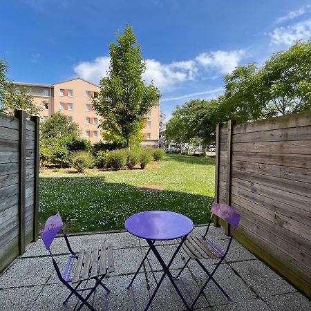 Acajou, Studio Avec Terrasse Et Parking Prive Caen Buitenkant foto
